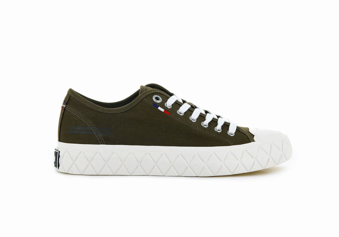 Palladium Palla Ace Canvas Mens Low Top Sneakers Olive Australia [HPJQLG-826]